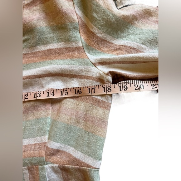 Soft Surroundings Arcata Linen Dress Sz PS Striped Boho Summer Gauzy buttons - Picture 10 of 11